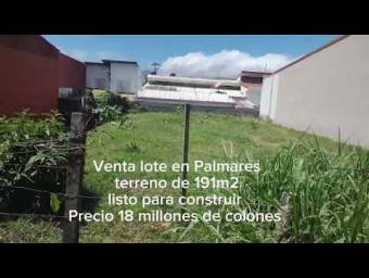 MLS-25-736 VENTA LOTE ESQUIPULAS PALMARES 