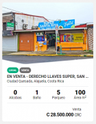 EN VENTA - DERECHO LLAVES SUPER, SAN CARLOS, CIUDAD QUESADA, ₡ 28,500,000, 1, Alajuela, San Carlos