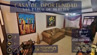 HOUSE WITH OPPORTUNITY PRICE SAN PABLO OF HEREDIA #40902jc