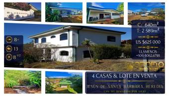 PROPERTY WITH 4 HOUSES  1 LOT FOR SALE DUE TO TRAVEL  SANTA BARBARA, HEREDIA #40404ab