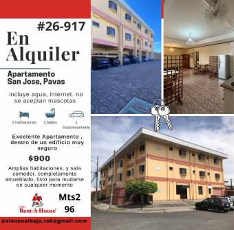 Apartamento Alquiler Pavas #26-917