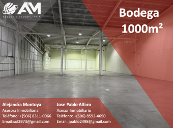 Bodega en Heredia 1000m