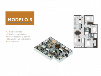 VENTA DE APARTAMENTOS EN CONDOMINIO VERTICAL, MONTES DE OCA 81m2