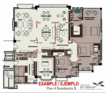 Apartamento de 370 m2 en Obra Gris, Vista, Torre El Olivar, Curridabat