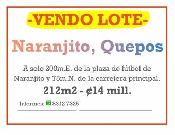 Venta de Lote en Naranjito