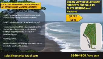OCEAN VIEW DEVELOPMENT PROPERTY FOR SALE IN PLAYA HERMOSA-41 Hectares