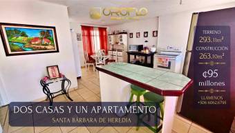 TWO HOUSES AND APARTMENT IN SANTA BARBARA, HEREDIA #40403an