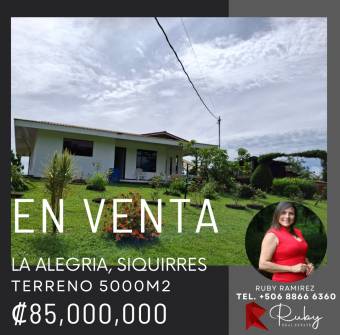 En venta. Un rincón mágico en La Alegría de Siquirres 