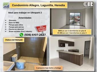 Se Alquila apartamento. Condominio Allegro, Lagunilla de Heredia