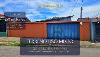 MIXED-USE LOT FOR SALE GOICOECHEA, SAN JOSÉ #10805om