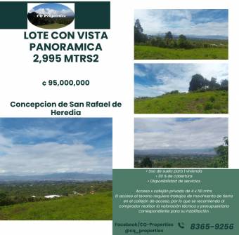 Terreno con vista panoramica, Concepcion de San Rafael, 2,995 mts2