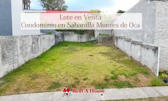 Venta de Lote en Sabanilla de Montes de Oca. RAH 26-1820