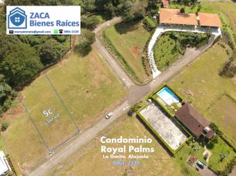 Condominio Royal Palm Lote 5c.  Área 1,167m2  La Garita de Alajuela  Info al 8861 2120 