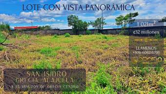 LOTE EN VENTA EN GRECIA, ALAJUELA #20302sc