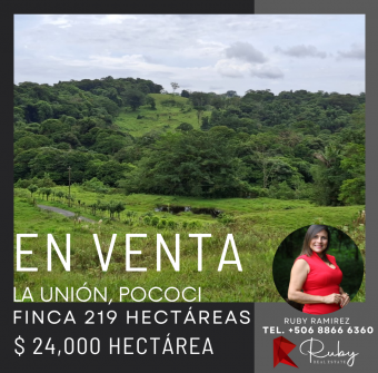 EN VENTA Finca Ganadera de 219 hectáreas en La Unión de Pococí