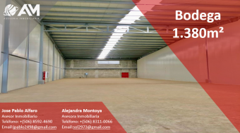 Bodega en Coyol, Alajuela 1380m