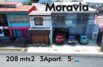 Venta de 3 Apartamentos en Moravia, San José. RAH 25-298