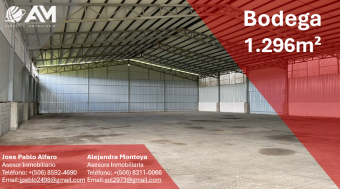 Bodega en Puntarenas 1296m
