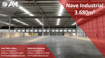 Nave Industrial en Coyol, Alajuela 3680m