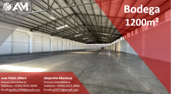 Bodega en Coyol, Alajuela 1200m