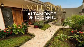Venta de casa de lujo de un nivel con amplio jardín en Altamonte, Curridabat #26-2159 GS