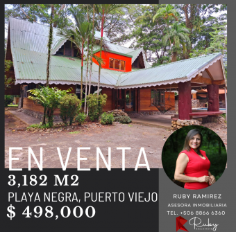 En Venta The Jungle Mansion  en Playa Negra de Puerto Viejo, Talamanca
