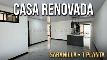 Venta de Casa de un Nivel Renovada en Sabanilla de Montes de Oca. RAH 27-743
