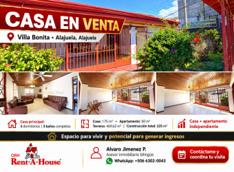 A spacious home with additional income potential! Located in Villa Bonita, in the canton and provinc
