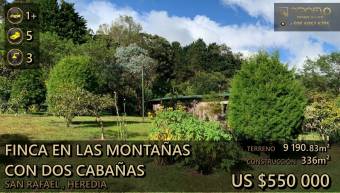 FARM OF TWO CABINS IN THE MOUNTAINS OF SAN RAFAEL, HEREDIA #40505fq