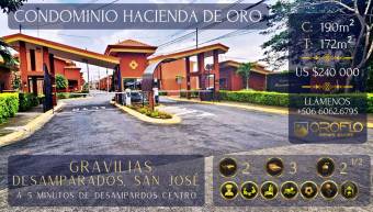 CONDOMINIUM HOUSE FOR SALE DESAMPARADOS, SAN JOSE #10312jl