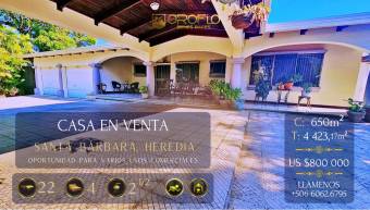 HOUSE FOR COMMERCIAL USE FOR SALE SANTA BÁRBARA, HEREDIA #40403ns