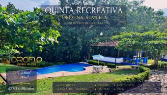 QUINTA DE RECREO EN VENTA OROTINA, ALAJUELA #20904em